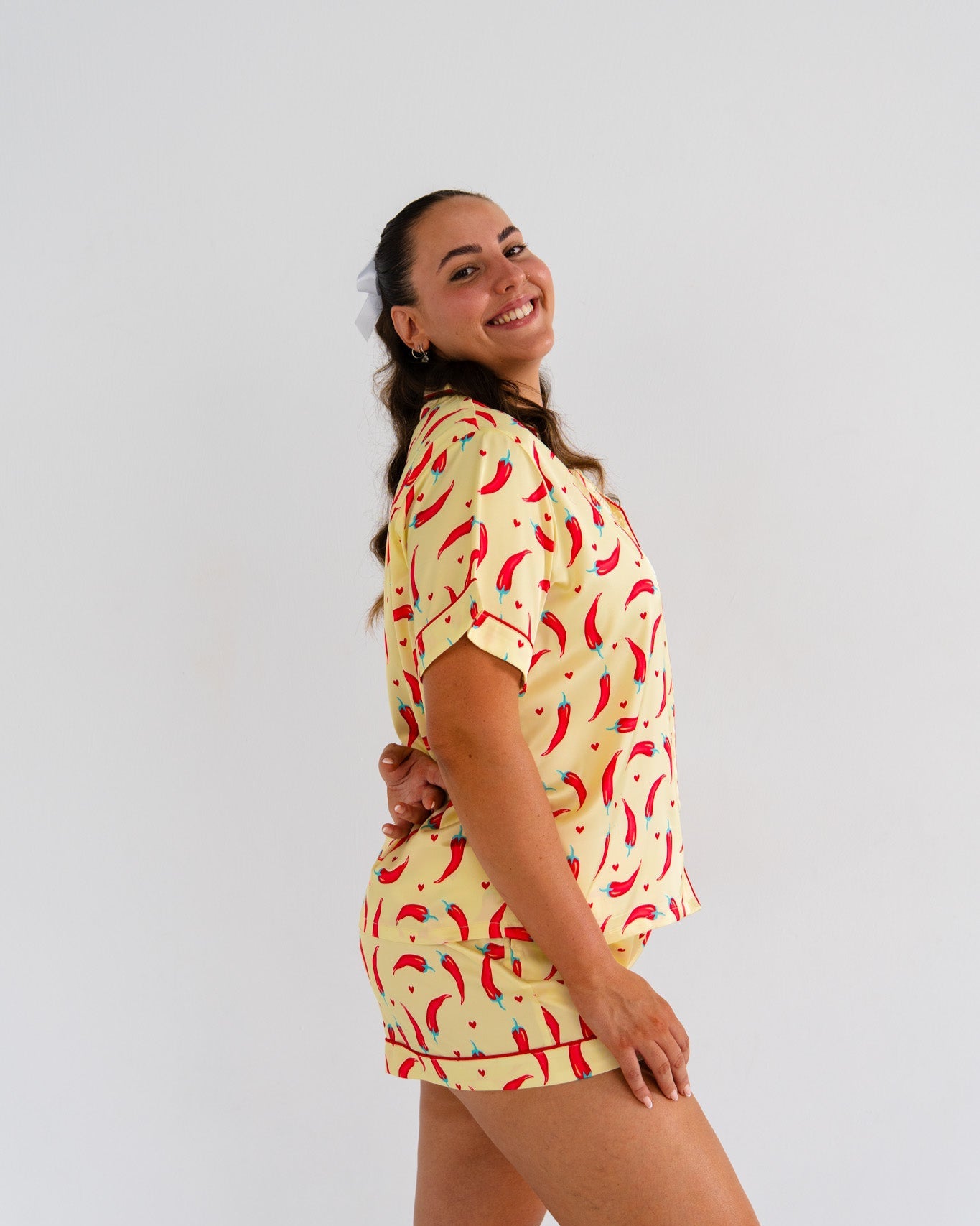 Chilli Hearts Satin Pyjamas