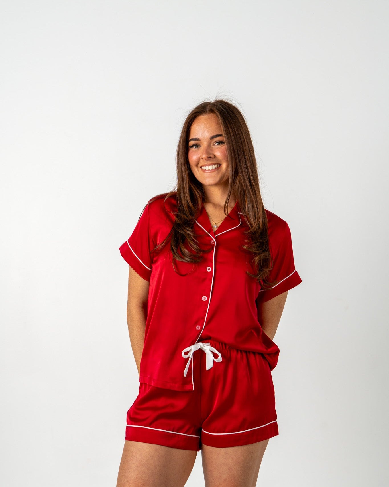 Santa Baby Red Satin Pyjamas