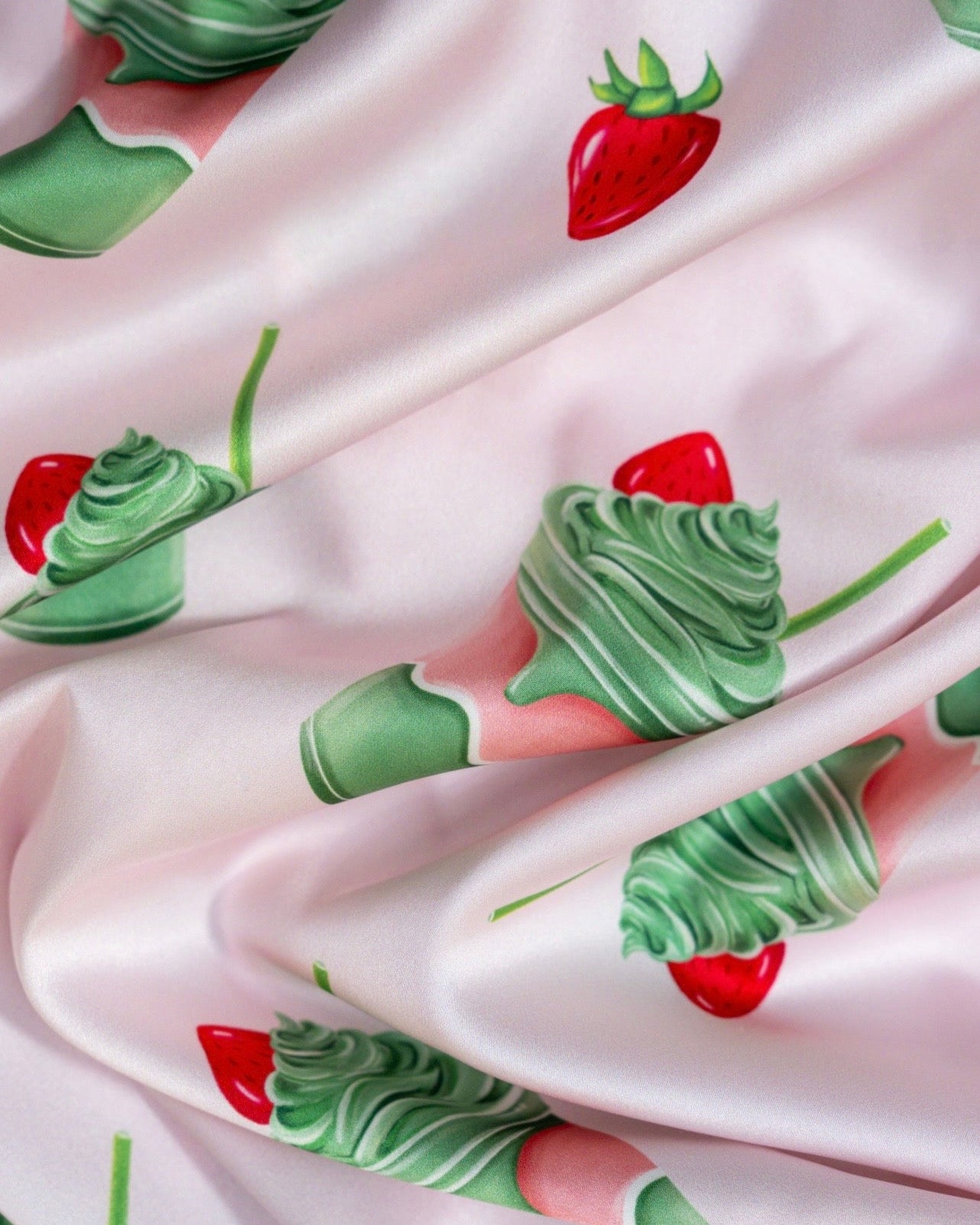 Strawberry Matcha Satin Set