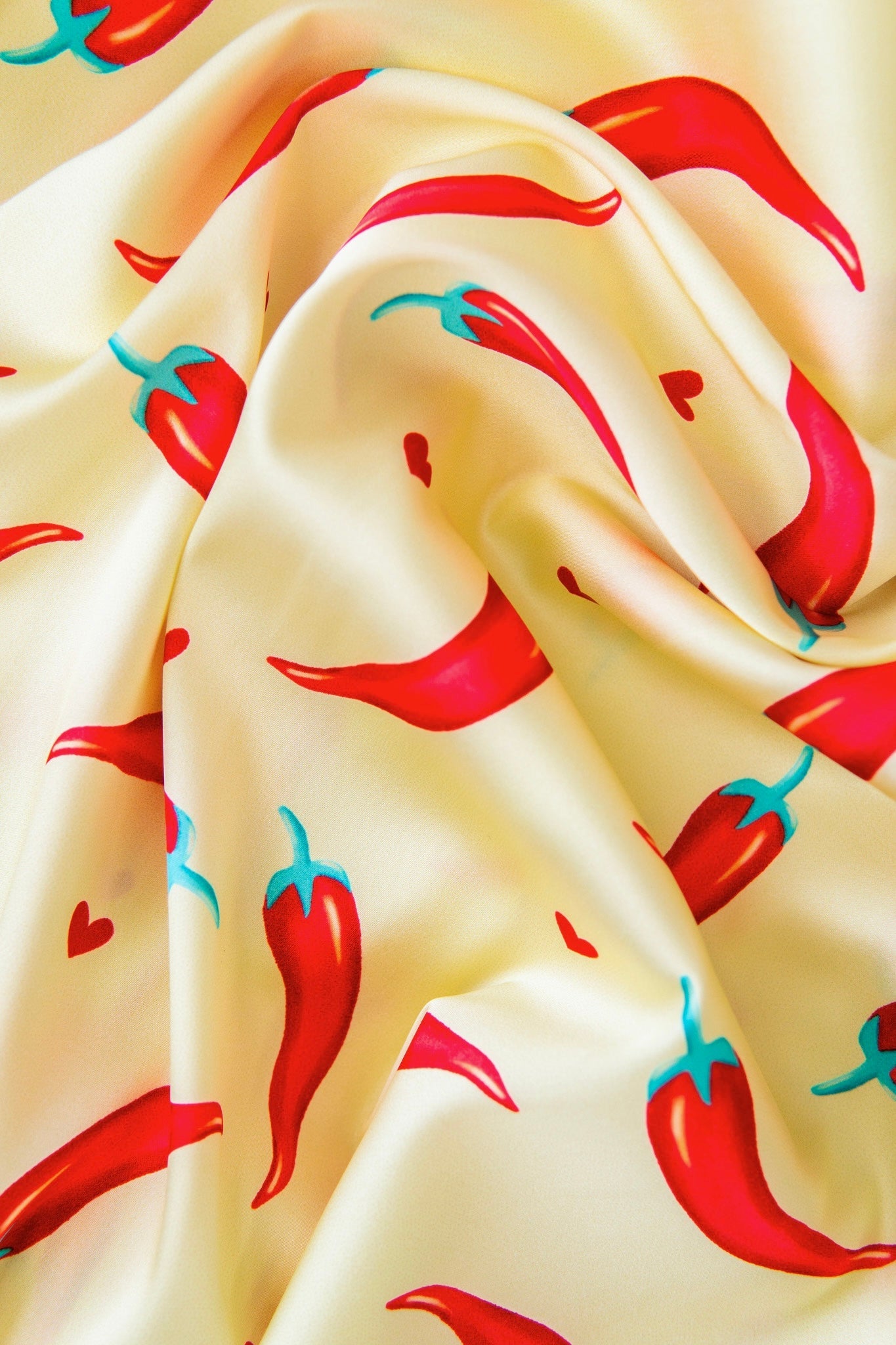 Chilli Hearts Satin Pyjamas